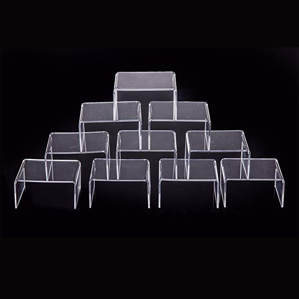 Display Risers Set - Rak Penyimpanan Bertumpuk Transparan, Wadah Akrilik