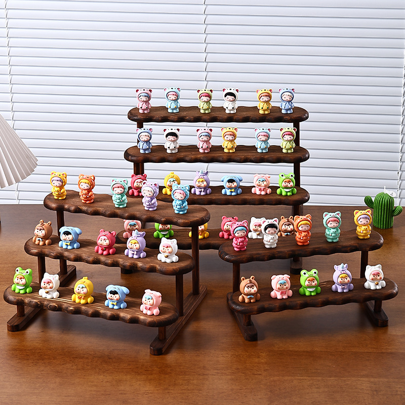 Display Risers Set - 2/3/4/5 Lapisan Rak Display Kayu Rak