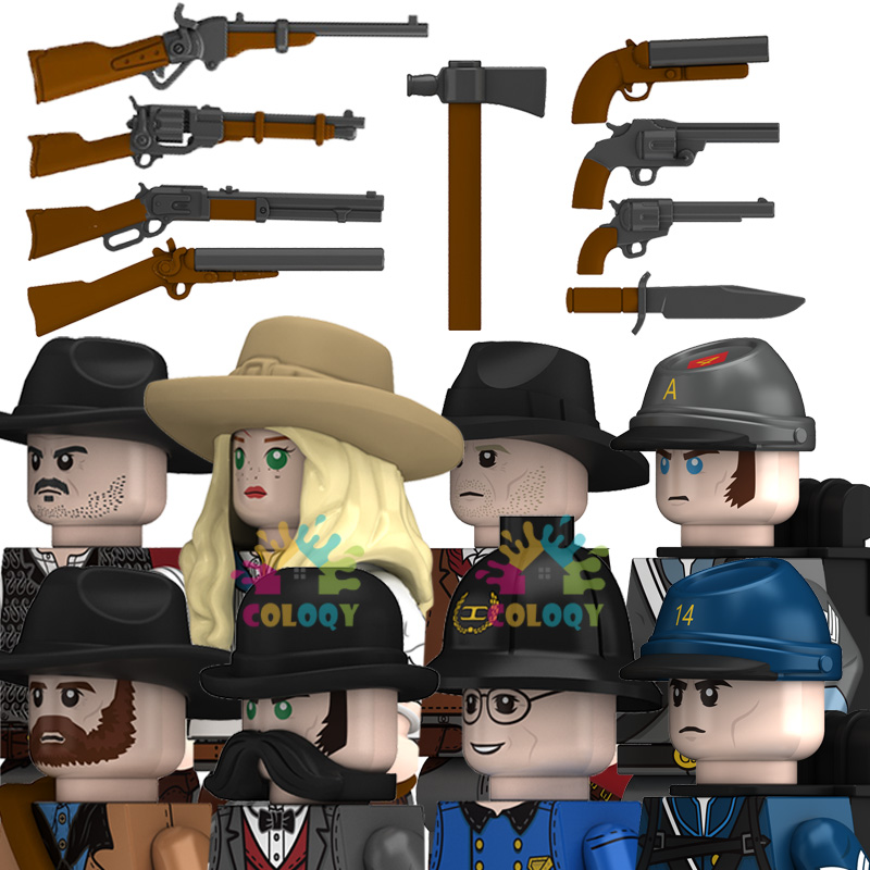 Lego Minifigure Holder - Mainan anak-anak blok bangunan koboi Sadie