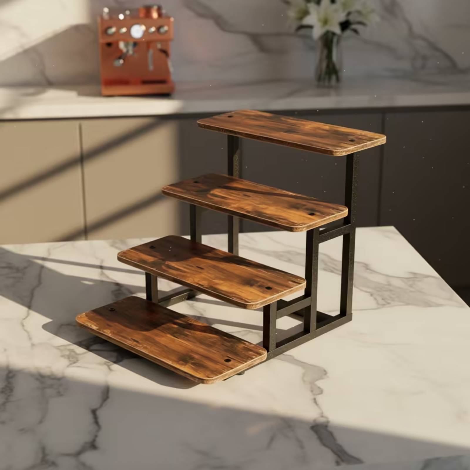 Rak Kue 4 Tingkat untuk Meja,  - Display Risers Set ulasan dan harga